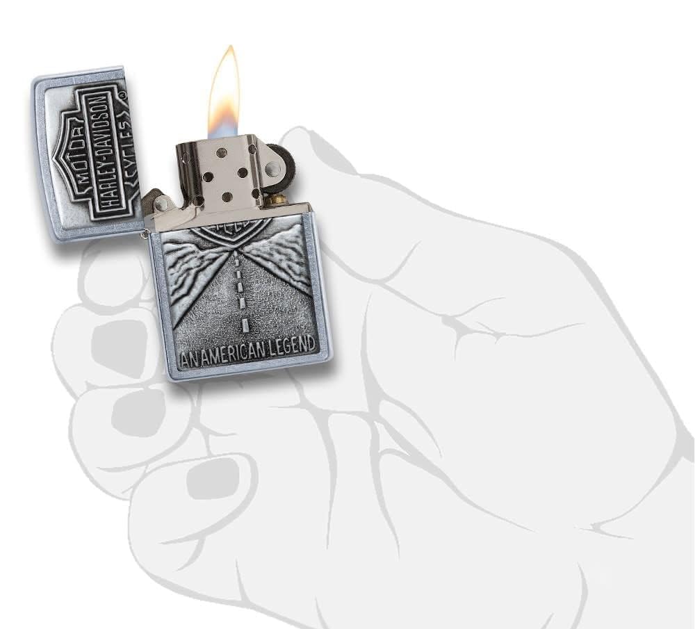 Personalized Zippo Harleey-Daviddson Windproof Oil Lighter Engraving - Christmas, Halloween & Valentines Day Gift (BK Matte)