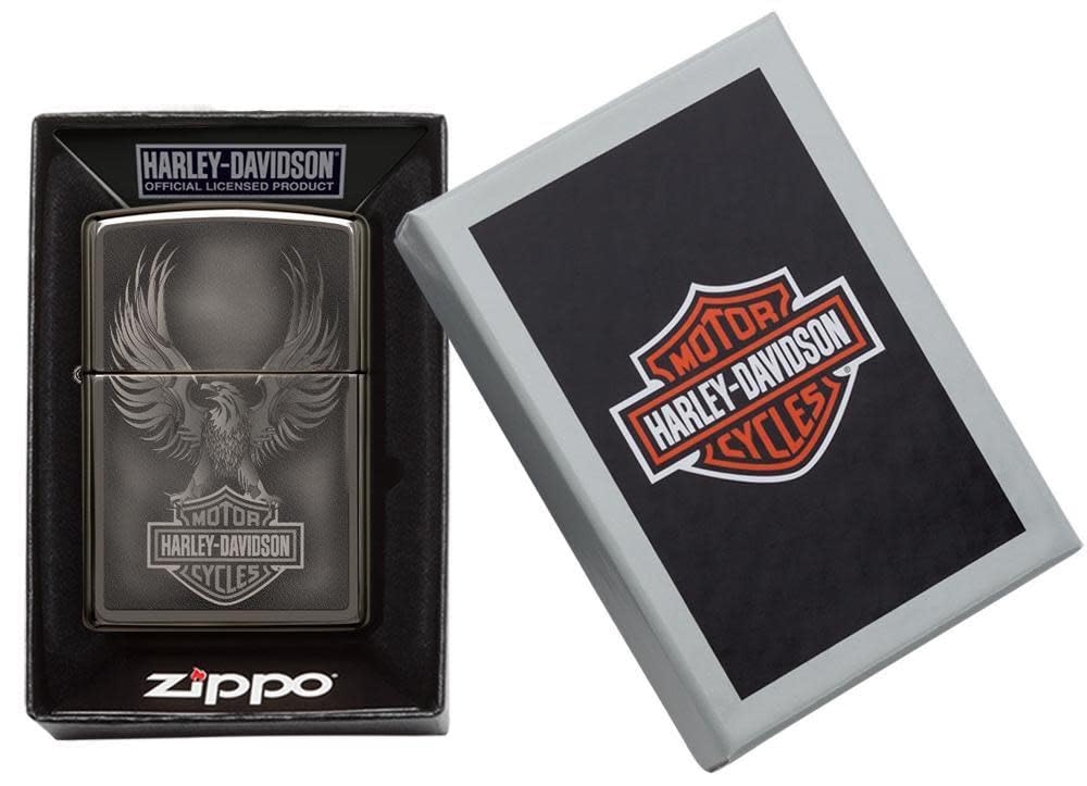 Personalized Zippo Harleey-Daviddson Windproof Oil Lighter Engraving - Christmas, Halloween & Valentines Day Gift (BK Matte)