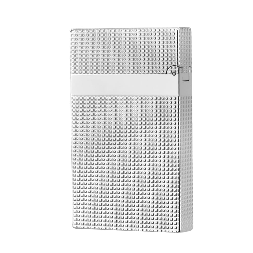 Classic Ligne 2 Lighter – Iconic “Ping” Sound, Diamond Head Brass Lighter, Adjustable Soft Flame, Luxury Gift for Men Dad Boyfriend (Gold1)