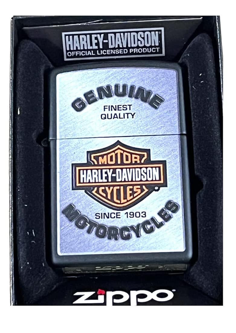 Personalized Zippo Harleey-Daviddson Windproof Oil Lighter Engraving - Christmas, Halloween & Valentines Day Gift (BK Matte)