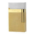 Classic Ligne 2 Lighter – Iconic “Ping” Sound, Diamond Head Brass Lighter, Adjustable Soft Flame, Luxury Gift for Men Dad Boyfriend (Gold1)