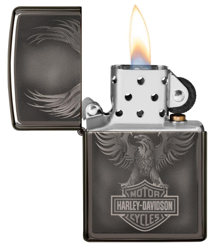Personalized Zippo Harleey-Daviddson Windproof Oil Lighter Engraving - Christmas, Halloween & Valentines Day Gift (BK Matte)