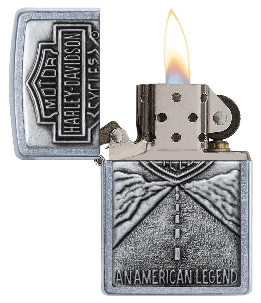 Personalized Zippo Harleey-Daviddson Windproof Oil Lighter Engraving - Christmas, Halloween & Valentines Day Gift (BK Matte)